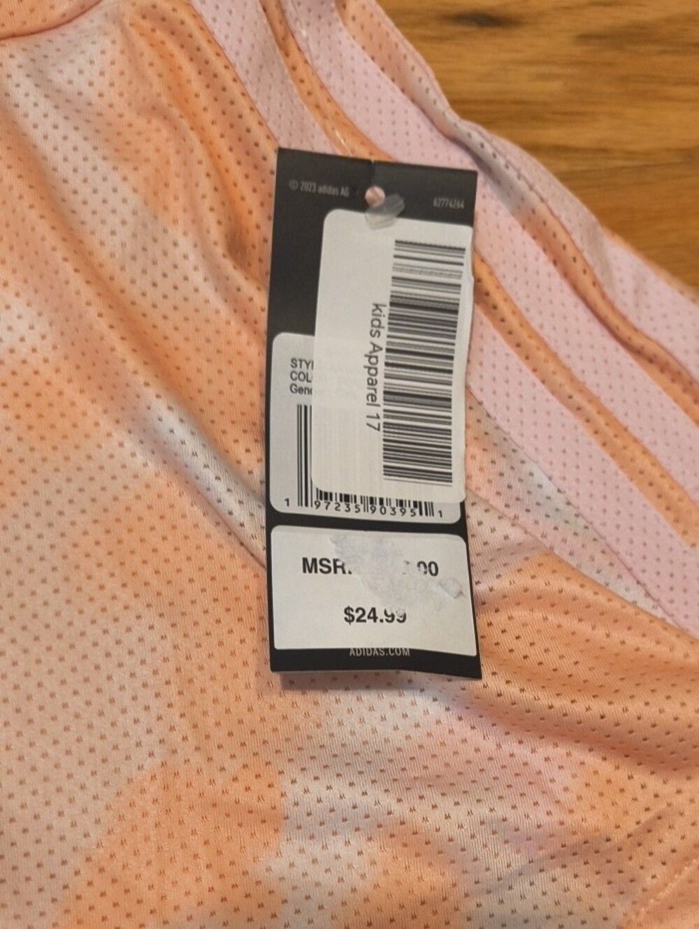 adidas Peach & Pink Tie-Dye Mesh Skort Size M 10/12 NWT - Picture 2 of 6